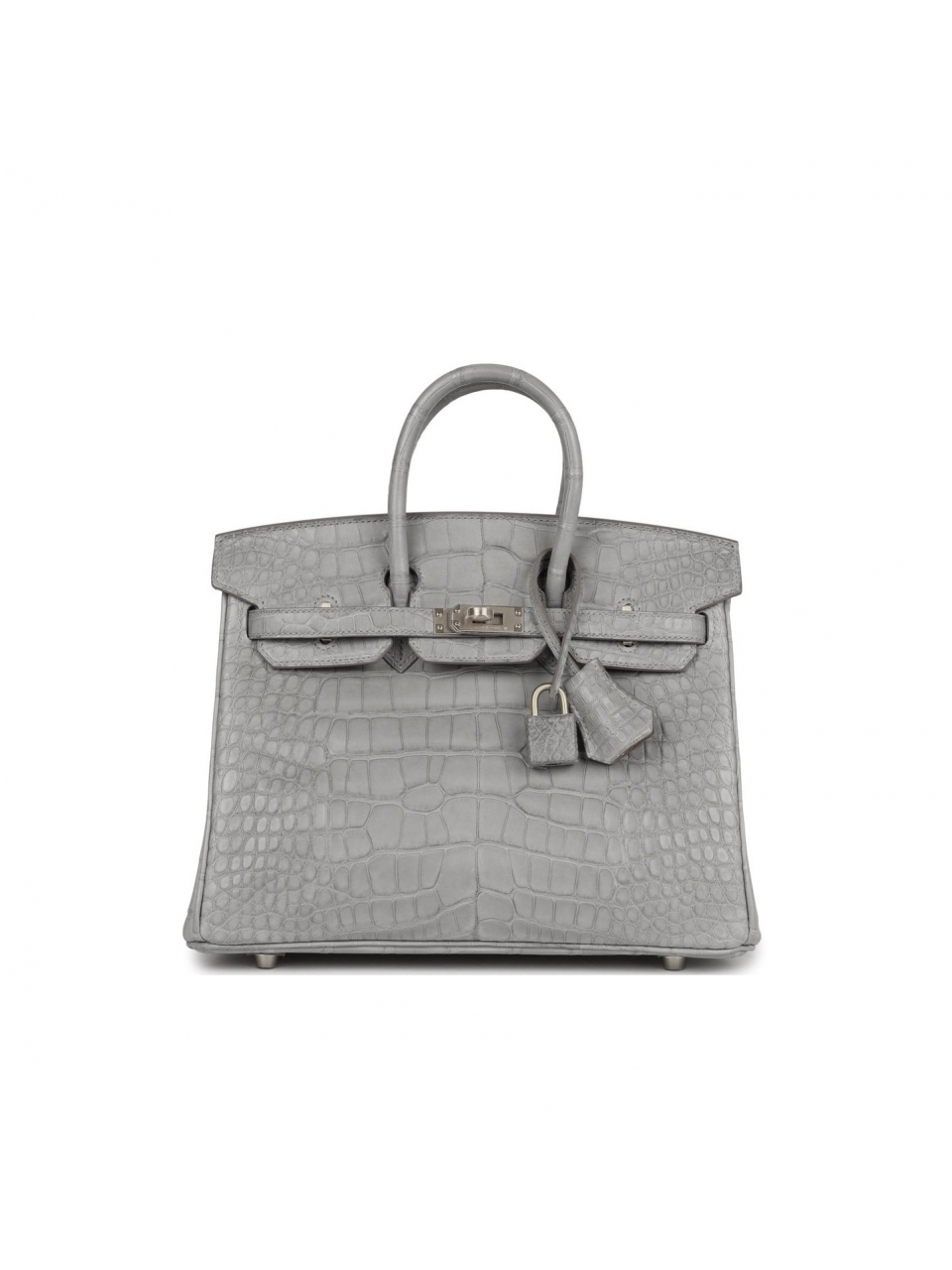 Сумка Hermes Birkin 25 Gris Perle Verso Matte Alligator Brushed